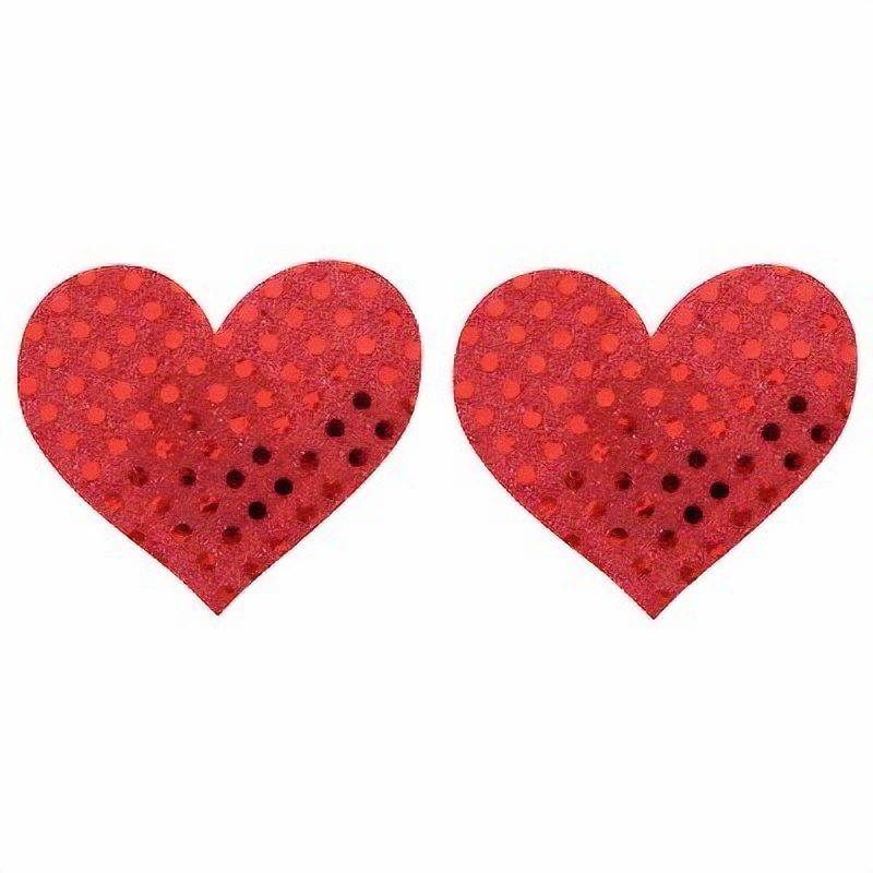 ニップルシール　（ドットハート）　赤